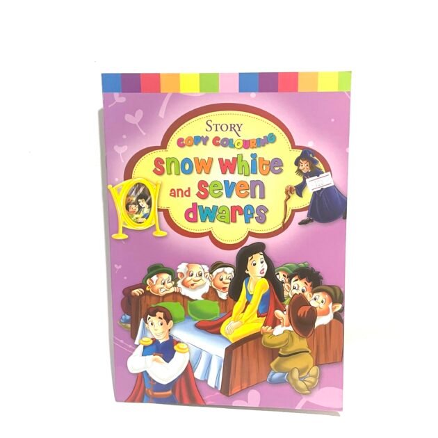 Story copy coloring : Snow white and seven dwarfs